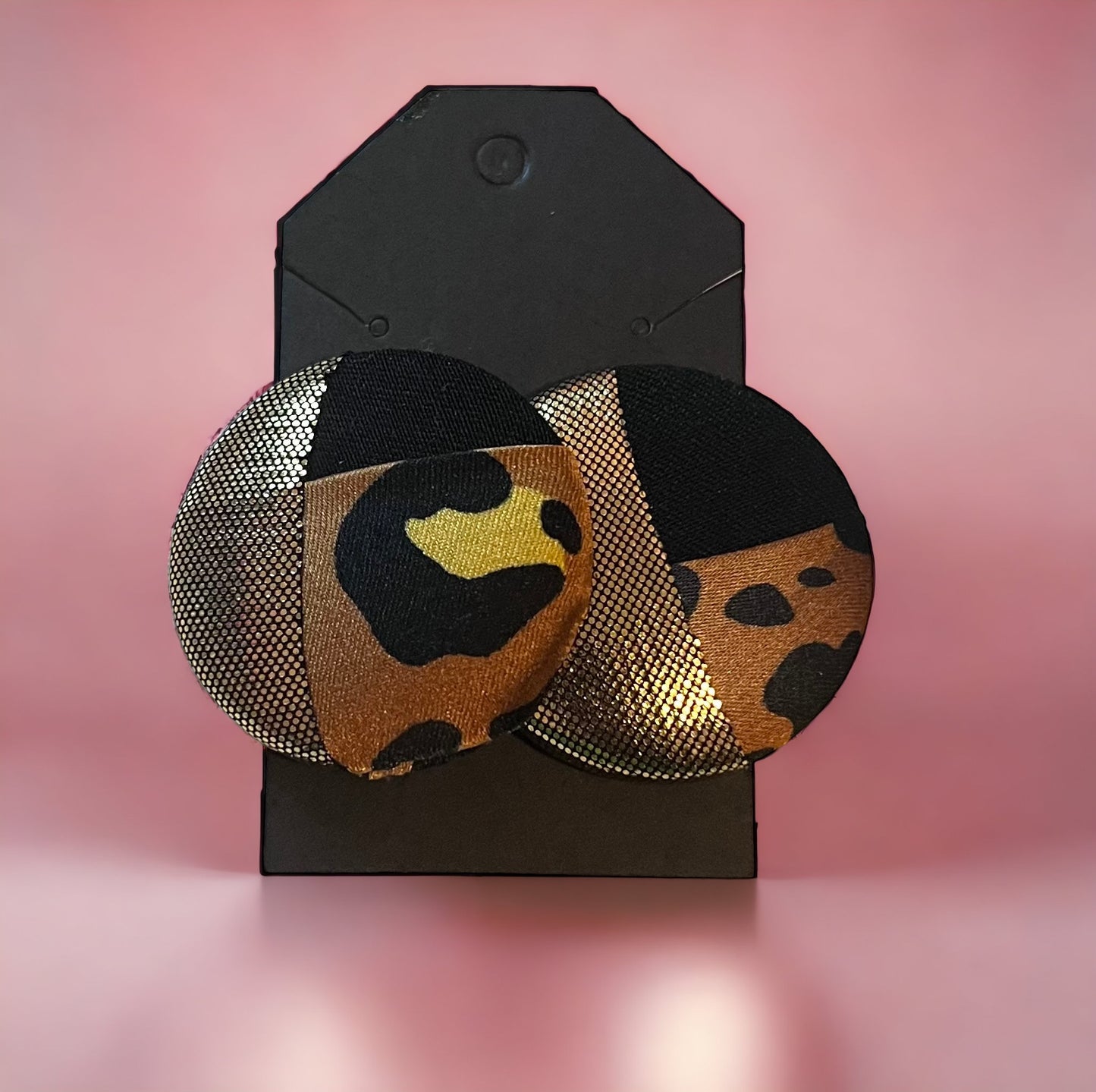 Leopard mixed Button Earrings