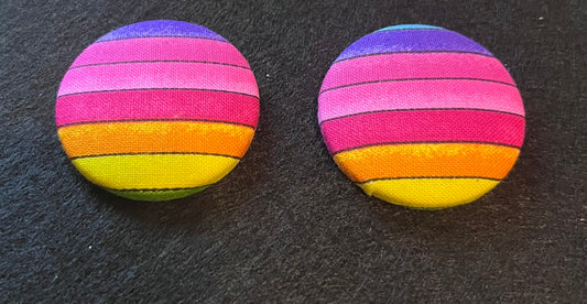 “Rainbow” Button Earrings