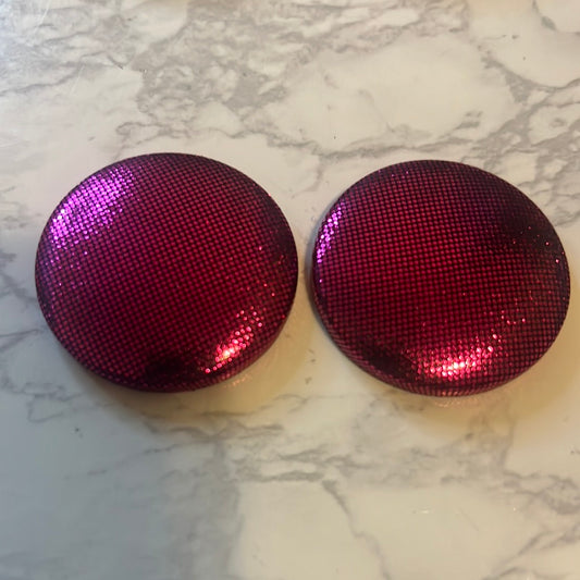 “Hot Pink” Button Earrings