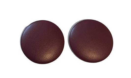 Burgundy Leather Button Earrings