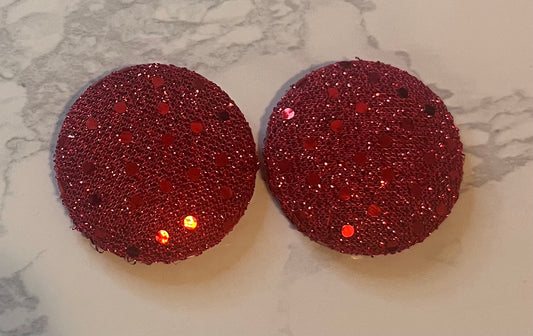 Christmas Red Button Earrings