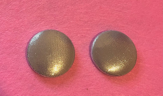 “Shiny Silver” Button Earrings