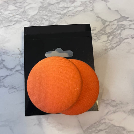 Orange Button Earrings