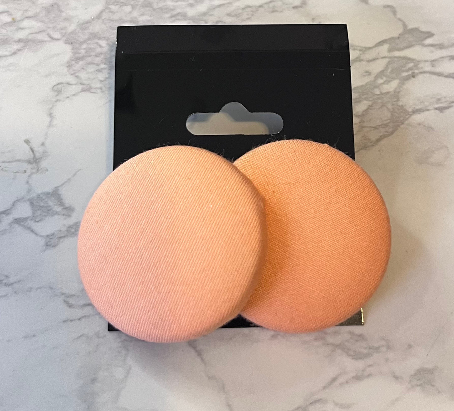 Peach Button Earrings