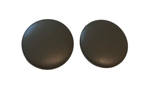 Olive green “Leather” Button earrings