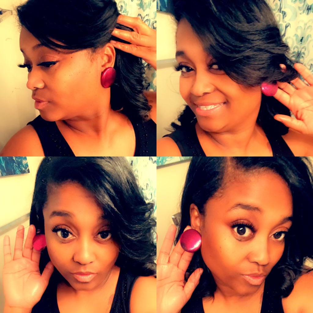 “Hot Pink” Button Earrings